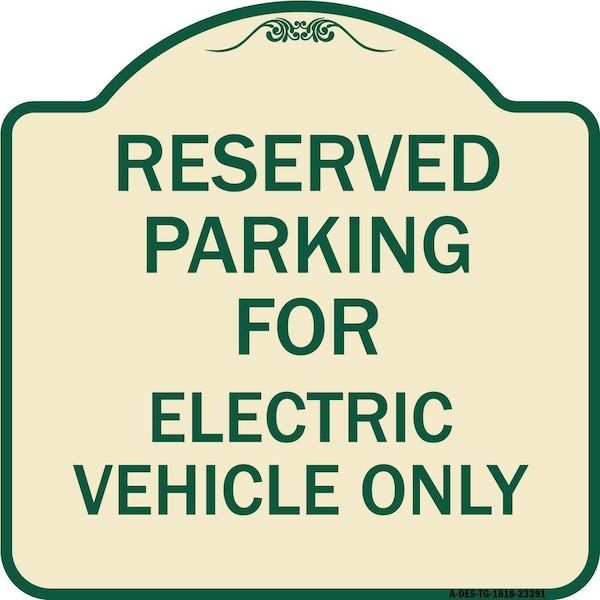 Signmission Parking Reserved for Electric Vehicle Heavy-Gauge Aluminum Sign, 18" x 18", TG-1818-23391 A-DES-TG-1818-23391 - main